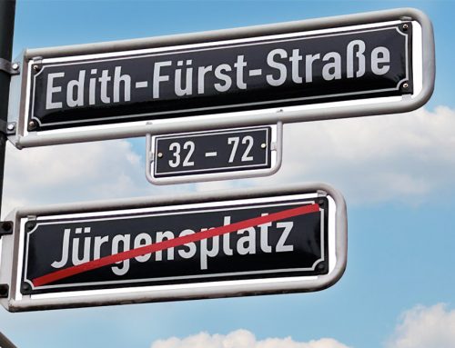 Stra­ßen­um­be­nen­nung: Unsere Düs­sel­dor­fer Anschrift lautet nun Edith-Fürst-Straße 60
