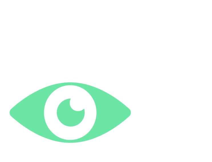 Ein stilisiertes Auge mit einem Bildschirm im Hintergrund, symbolisiert visuelle Wahrnehmung und digitale Medien.