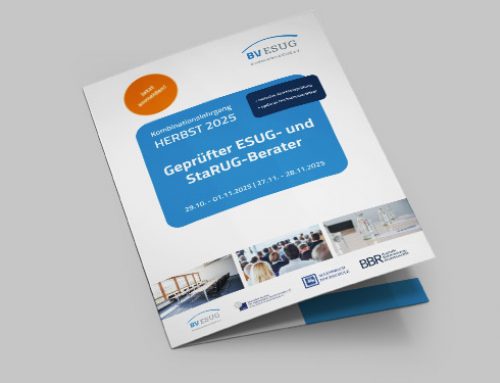 BV ESUG, Anmel­de­fly­er „Geprüf­ter ESUG- und StaRUG-Berater“