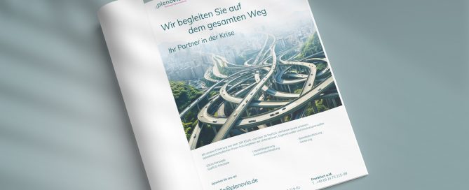 Professionelles Dokument mit Stadtansicht und Straßen, das Unterstützung und Partnerschaft in Krisenzeiten anbietet.