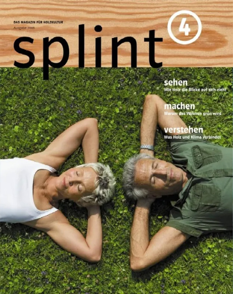 Das Magazin-Cover splint zeigt ein Paar, das entspannt mit verschränkten Armen hinter dem Kopf auf einer grünen Wiese liegt und die Augen schließt.
