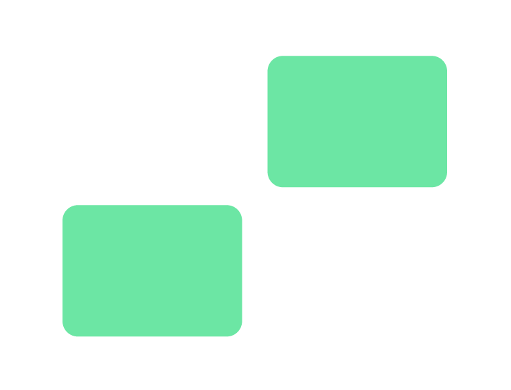 Four-Channels Ein Raster aus vier abgerundeten Rechtecken auf schwarzem Hintergrund, wobei zwei Felder mintgrün und zwei Felder schwarz gefüllt sind.
